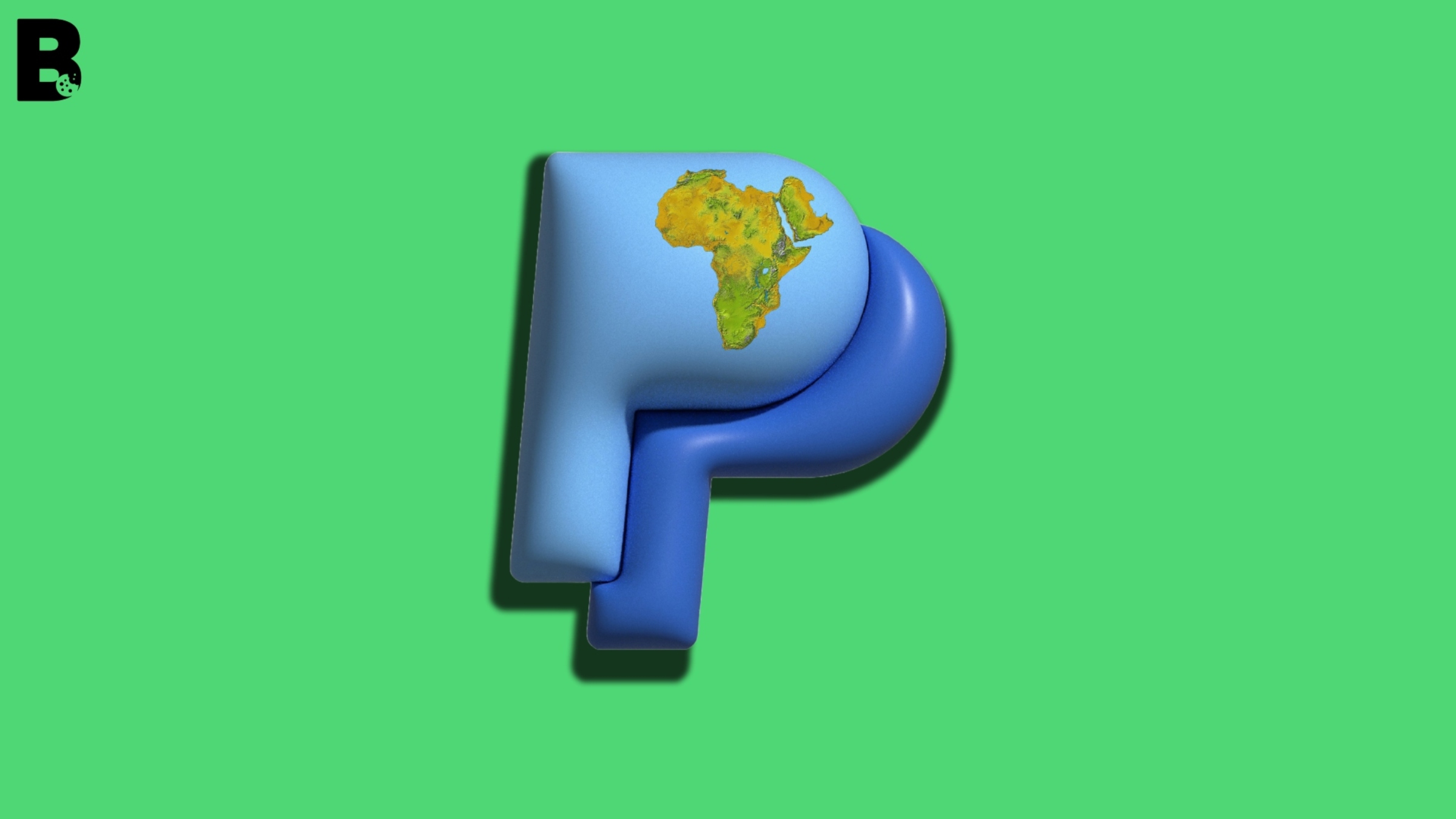 Paypal logo, green background